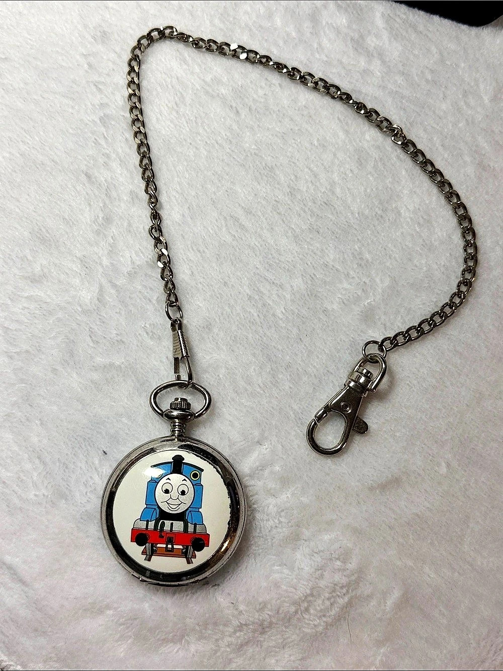 Thomas the Tank Engine Pocket Watch Necklace in Silver & Blue